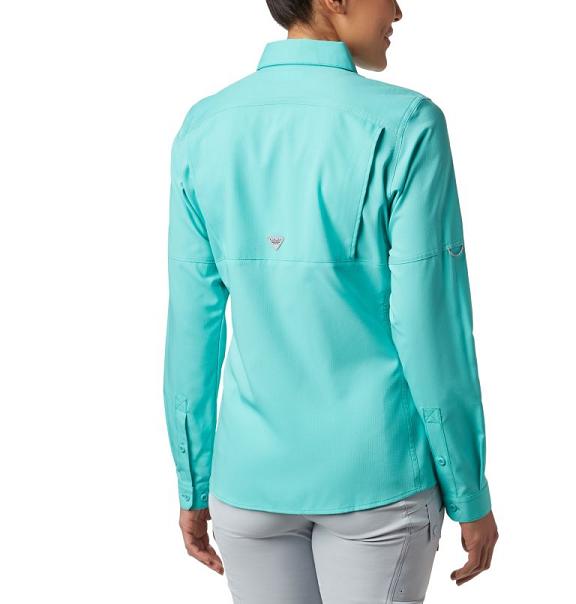 Columbia PFG Lo Drag Shirts Blue For Women's NZ78621 New Zealand